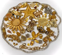 Lot Vintage & Modern Jewelry Parts Broken Repurpose Craft Rhinestones Harvest A