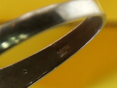 10mm Marquise Cut White Glass Prong Setting on 925 Sterling Vintage Ring Size 7