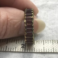 Vintage Gold Plated Entrnity Band Purple Crystals Ring varied sizes
