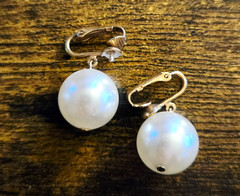 Vintage Clip-On Simulated Pearl & Goldtone Earrings Classic