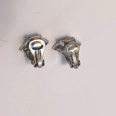 Landau Vintage Clip On Earrings Silver Pave