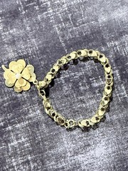 VINTAGE 14K GOLD LOT OF 2 HEART LINK BRACELETS 14.7 GRAMS WEARABLE BOTH MARKED