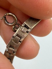 Vintage Bracelet Edwardian Blue Tennis Sterling Silver 7 Inches 1915 PJ