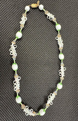 RARE Vintage VENDOME Milk Glass Resin Ribbons W/AB finish and AB Crystals