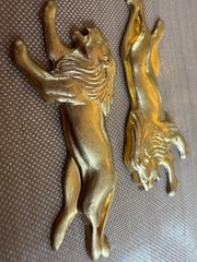 Vintage Brass Lion Stampings 1.25” High Relief Safari Animal Jewelry Findings