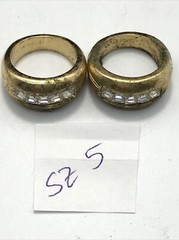 Vintage 18KT GE Gold Plated & Rhinestones in Bold Look Ring varied sizes