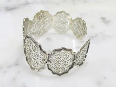 Beautiful Ail Aluma Sterling Silver Ornate Cuff Bracelet; Morocco ~ 17g ~ 3-F313