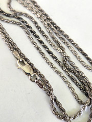 Vintage 925 Italy HAN Rope Chain Necklace 29.5″ 9.61 Grams