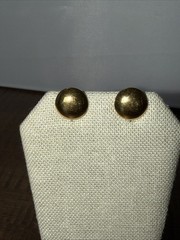 Vtg Ballou B.A.B. Stud Button Earrings Gold Plated 1/20 12K GF with 14K posts