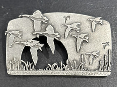 Lot 7 Duck Themed Jewelry Wood Pins 1 Leather Money Clip JJ Pin Faux Scrimshaw