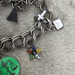 Vintage Sterling Silver Charm Bracelet LOADED Masonic 6.5”