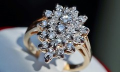 10k yellow gold ring 1.00ct natural diamond size 6.5 handmade 4.65gr Gab130