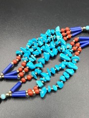 Vintage Southwestern Style Faux-Gemstone Tassel Necklace