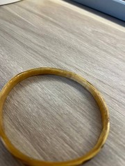 Vintage Tortoiseshell Bangle Bracelet Brown Cream Acrylic Resin Jewelry