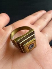 Vintage Moroccan Tuareg Brass Ring Berber Sahara Handmade Ring Brass Size 9.5 US