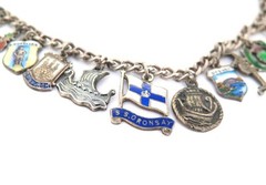 .Vintage Sterling & .800 Silver Charms From Around The World Bracelet 27.2g