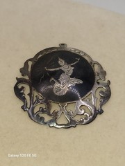 Vintage Sterling Silver Siam Niello Set Bracelet Pendant Brooch + Bonus 925