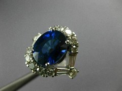 LARGE 5.30CT DIAMOND & AAA SAPPHIRE 18KT WHITE GOLD 3D INFINITY ENGAGEMENT RING