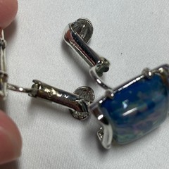 Vintage Coro Blue Confetti Thermoset Lucite 3pc Set Necklace Bracelet Earrings