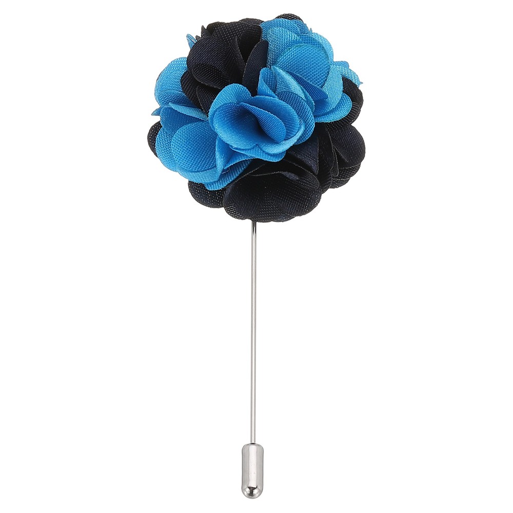 1 Pcs Flower Boutonnieres Pin Lapel Pin for Men Camellia Flower Black/Blue