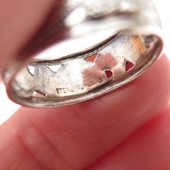 ESPO Joseph Esposito Sterling Silver Antique Art Deco Floral Band Ring Size 9.75