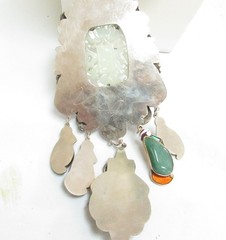 DYNAMIC VEGA MADDUX MIXED METALS NECKLACE W/ JADE & NATURAL GEMSTONES