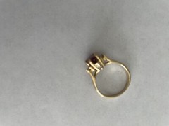 Vintage 14k Yellow Gold Pink Tourmaline with Diamonds Ring Sz 5.5
