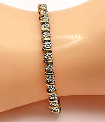 HSN 18kt Gold over .925 Sterling Silver Diamond Accent Tennis Bracelet 7″