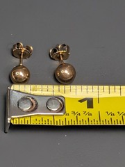 Vintage Gold Filled Ball Stud Earrings 14k Gold Ear Wires