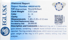 Antique Art Deco 1920’s Diamond Engagement Ring Size 7.25 UK-O 14KW Gold EGL USA