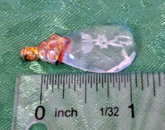Vintage Israel Etched Menorah Faceted Clear Glass Gold Nugget Clasp Pendant