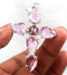 Pear Cut Pink Topaz Pendant 45.55 CT EGL 925 Sterling Silver Gemstone 5ARR