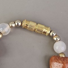 Vintage Beggars Beads Stone Necklace Nuggets Multicolor Agate Quartz 28″