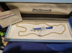 14K Hallmark Cultured Pearl Necklace and Earring Set