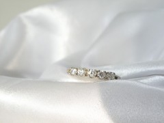 Vintage Sterling Silver 925 Diamonique CZ Stack Band Ring Size 9