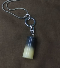 Onyx Pendant On Chain Exquisite Vintage Jewelry Natural Stone Handmade
