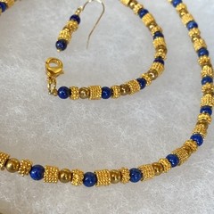Vtg Museum Museum Art Lapis Lazuli Beaded Necklace Bracelet Etruscan Revival MMA