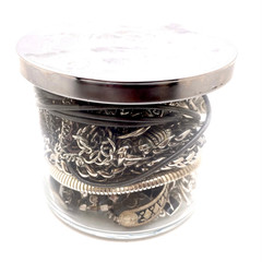 Mystery Vintage Modern Silver Tone Theme Fashion Costume Mixed Jewelry Jar 1lb