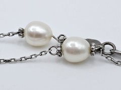 Vtg Sterling Silver Multi Color Freshwater Pearl Lariat Y Drop Tassel Necklace