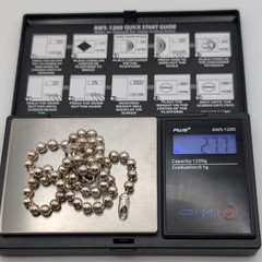 Vintage 925 Sterling Silver Heavy 5mm Military Bead Ball Chain Necklace 20” 27g