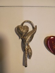 Women’s Heart Brooches ! Mixed Lot (13pc) Enamel Rhinestone Gold/Silver