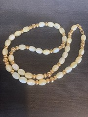 Vintage Napier Lucite Moon Glow Bead Necklace 28 in