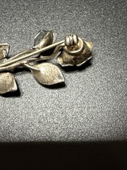 Vintage Teka Signed Rose Flower Brooch 835 Silver Germany Theodore Klotz