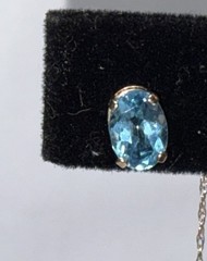 Vintage 10K Gold Blue Topaz Necklace And Matching Earrings So Pretty