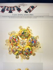 Vintage Verified JULIANA Millefiori Brooch & Earring Set, Yellow Harlequin Multi
