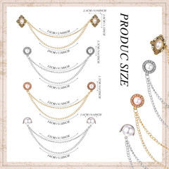 Vintage Sweater Shawl Chain Clips 4 Pcs Antique Cardigan Collar Holders Decorati
