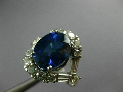 LARGE 5.30CT DIAMOND & AAA SAPPHIRE 18KT WHITE GOLD 3D INFINITY ENGAGEMENT RING