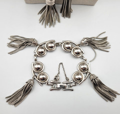 Vtg Barclay Tassel Rope Chain Lariat Style Necklace Bracelet Jewelry Set READ