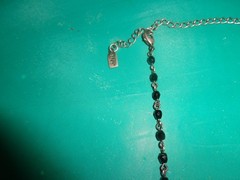 1928 Antique Silvertone Black Glass Beaded Necklace