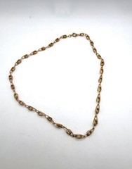 Vintage twisted rope knot link gold tone chain short necklace choker 14 1/2 inch